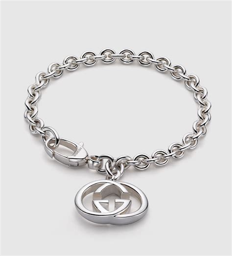 gucci silver charm bracelets|gucci bracelet interlocking g charm.